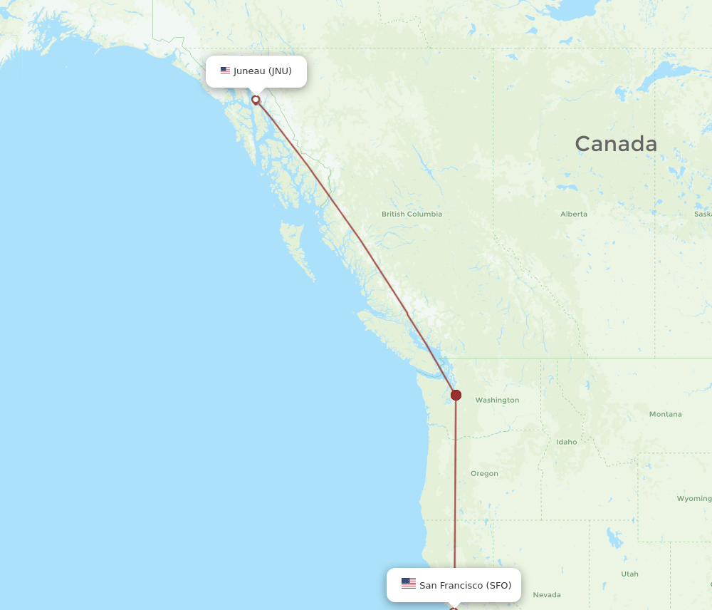JNU-SFO flight routes