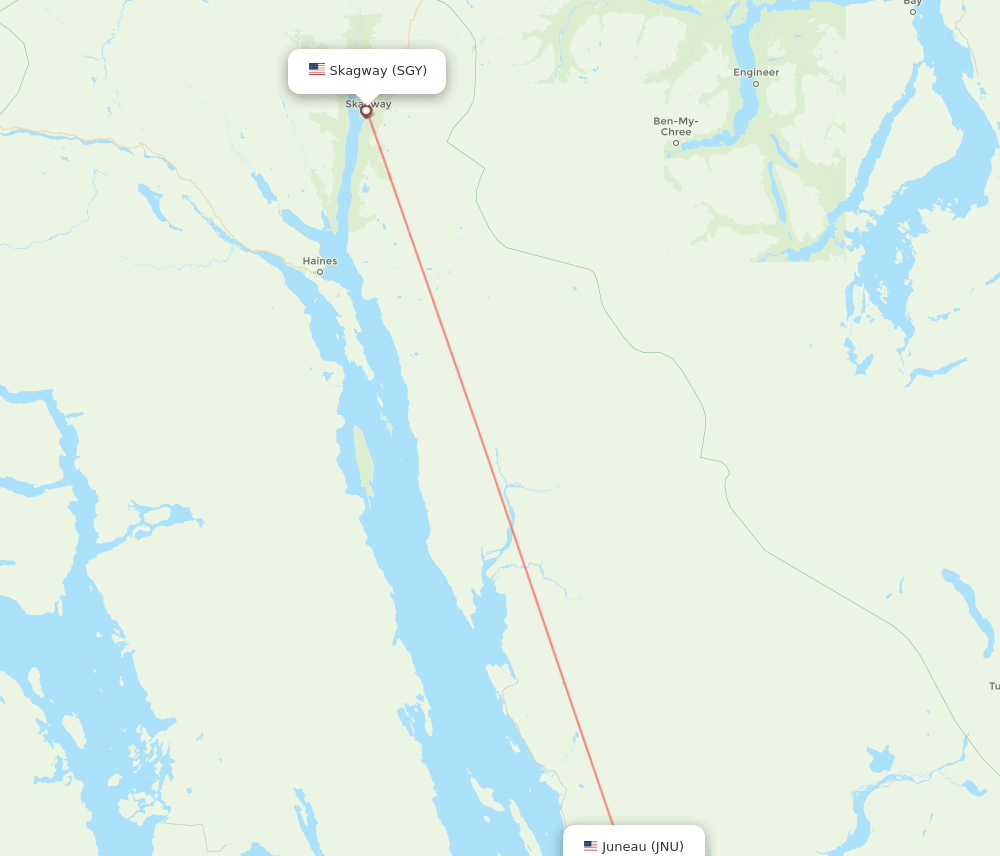 JNU to SGY flights and routes map