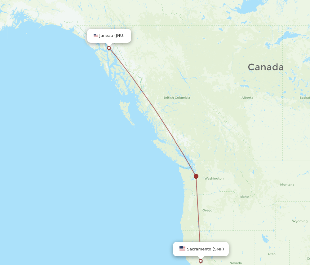JNU-SMF flight routes
