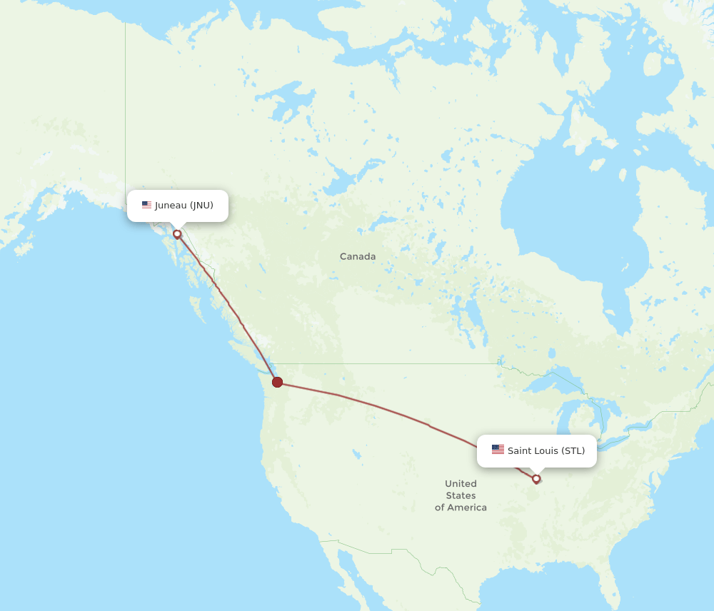 JNU-STL flight routes