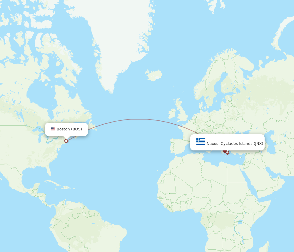 JNX-BOS flight routes