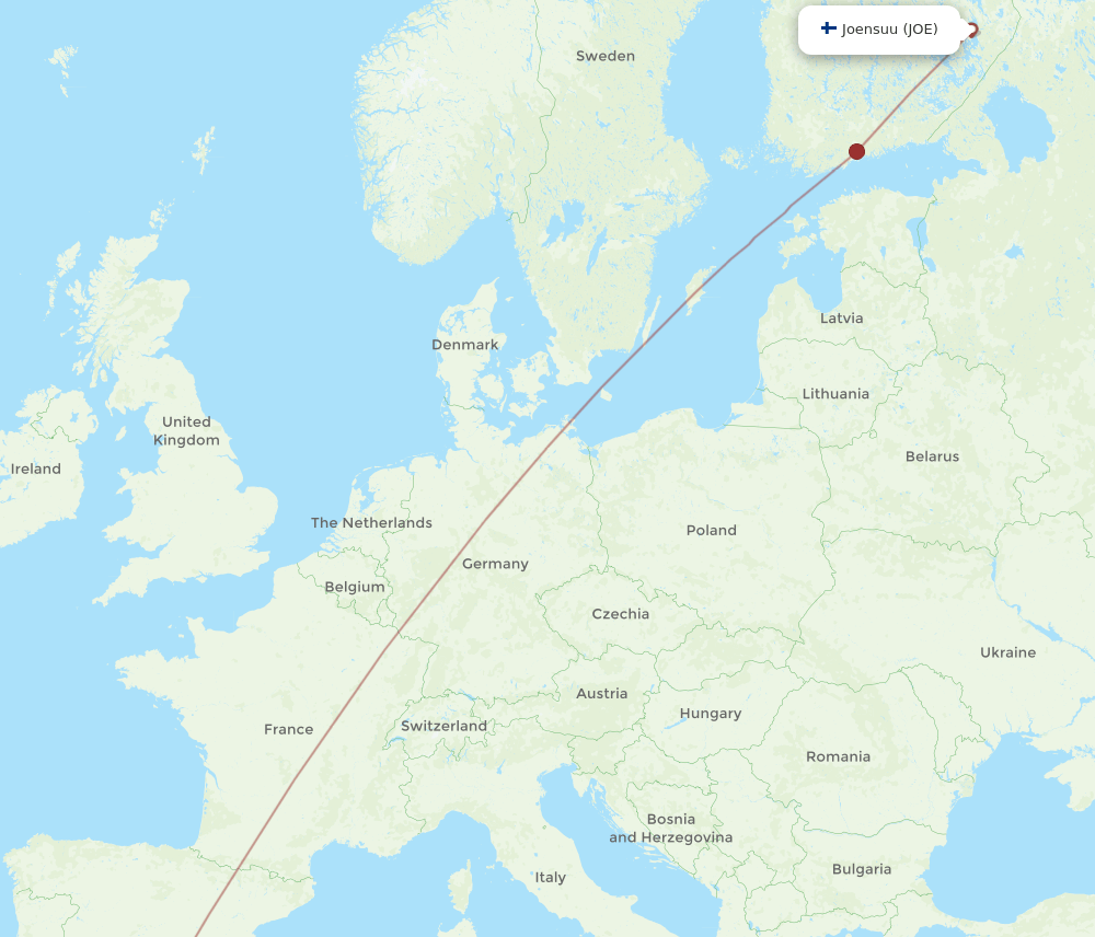 JOE-AGP flight routes