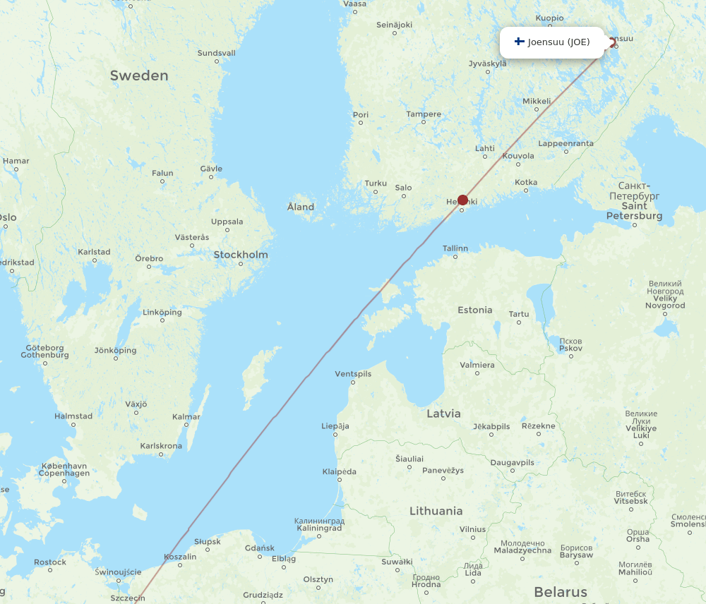 JOE-BER flight routes