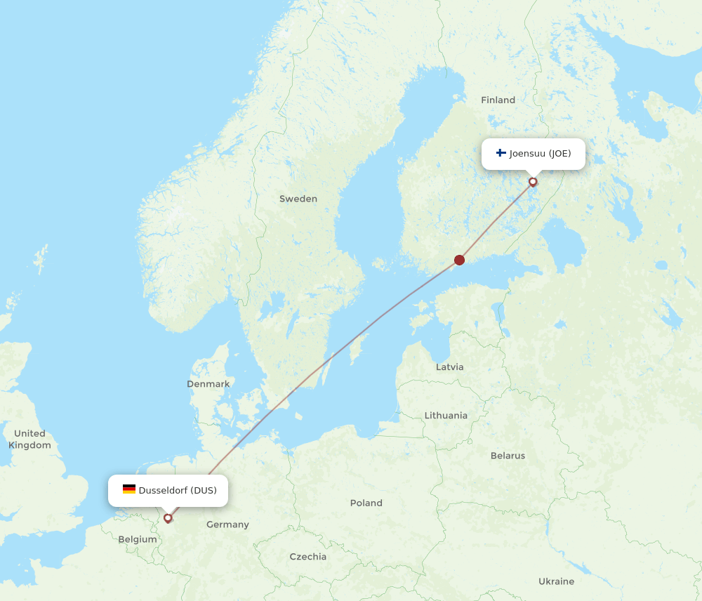 JOE-DUS flight routes