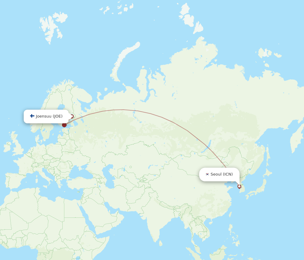 JOE-ICN flight routes