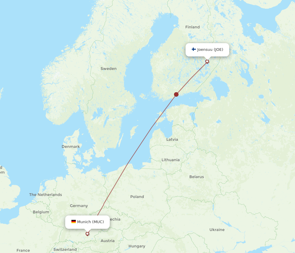 JOE-MUC flight routes