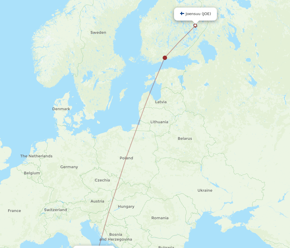 JOE-NAP flight routes