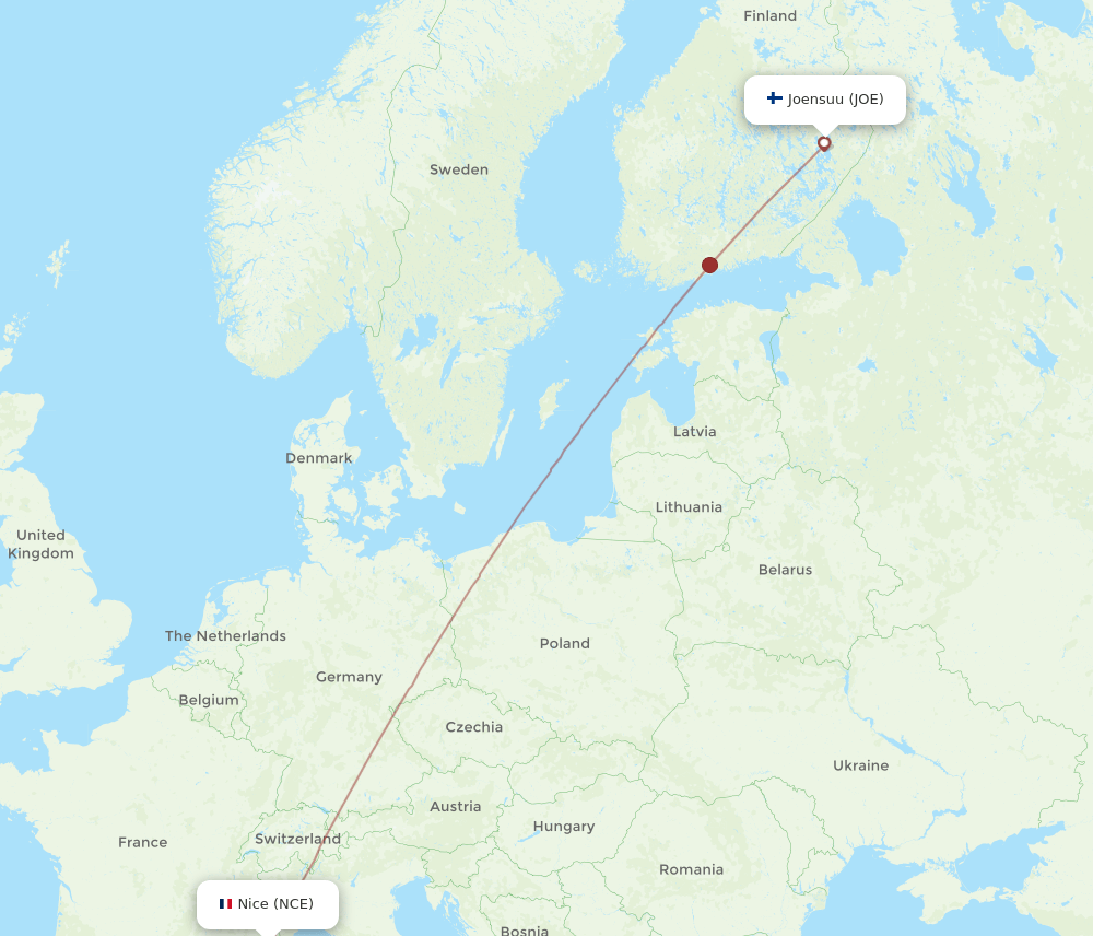 JOE-NCE flight routes