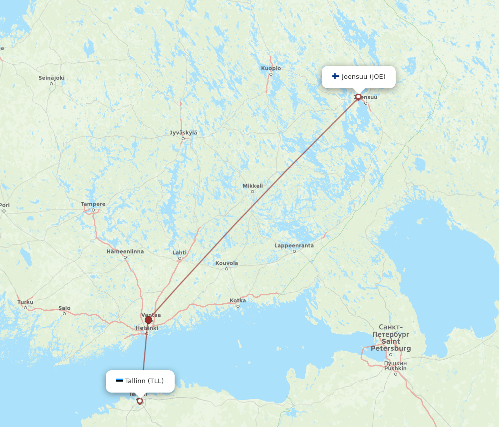 JOE-TLL flight routes