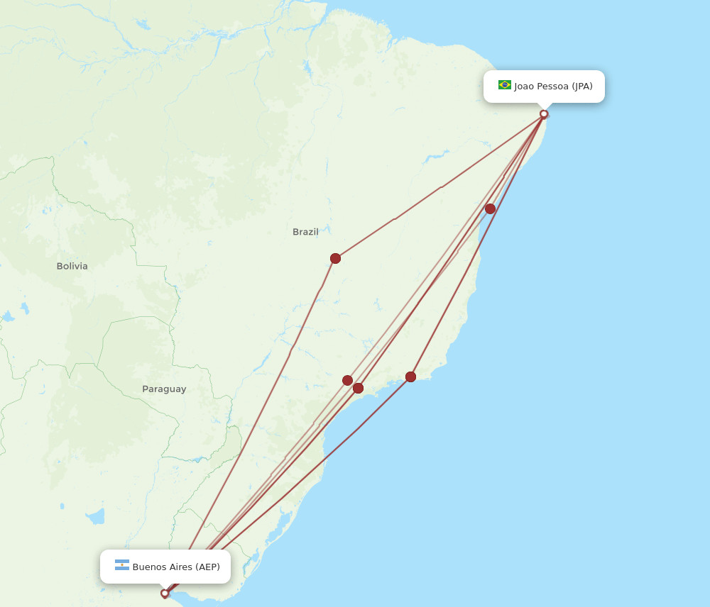 JPA-AEP flight routes