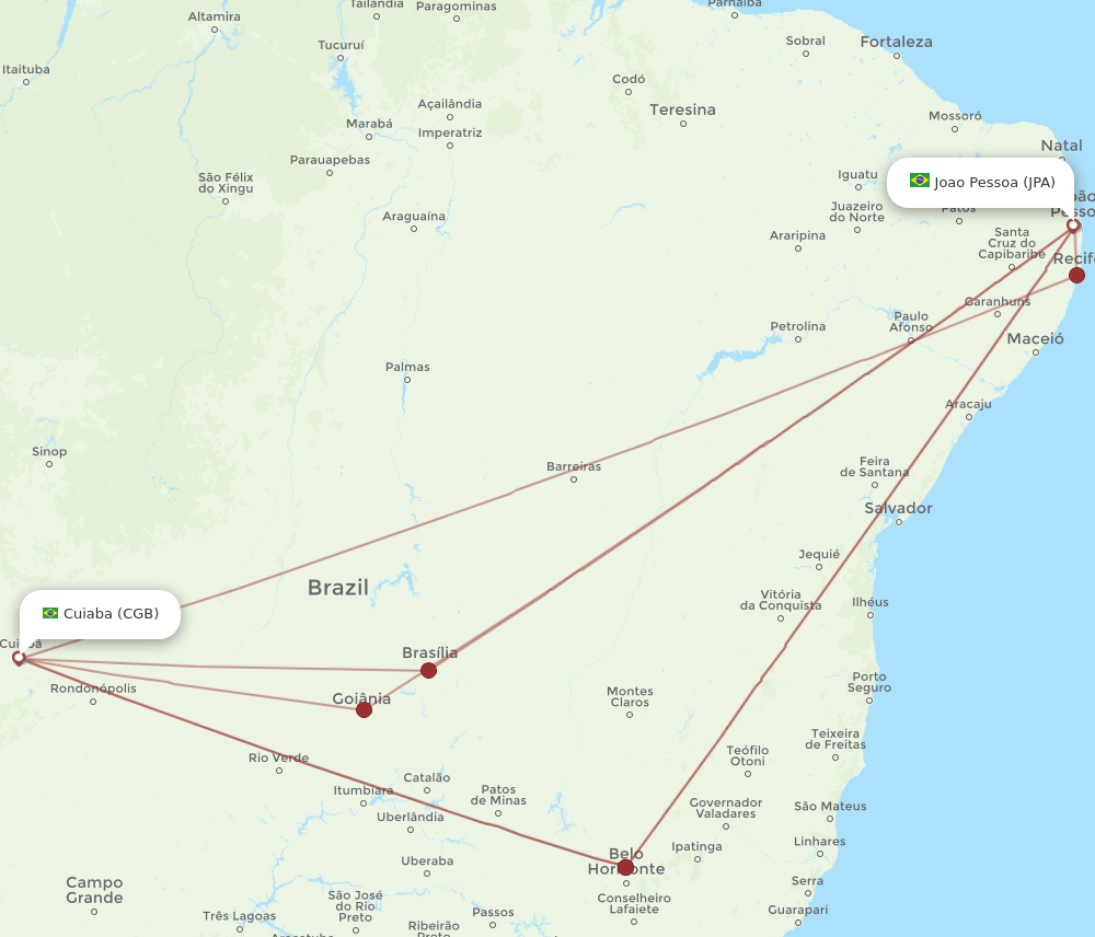 JPA-CGB flight routes
