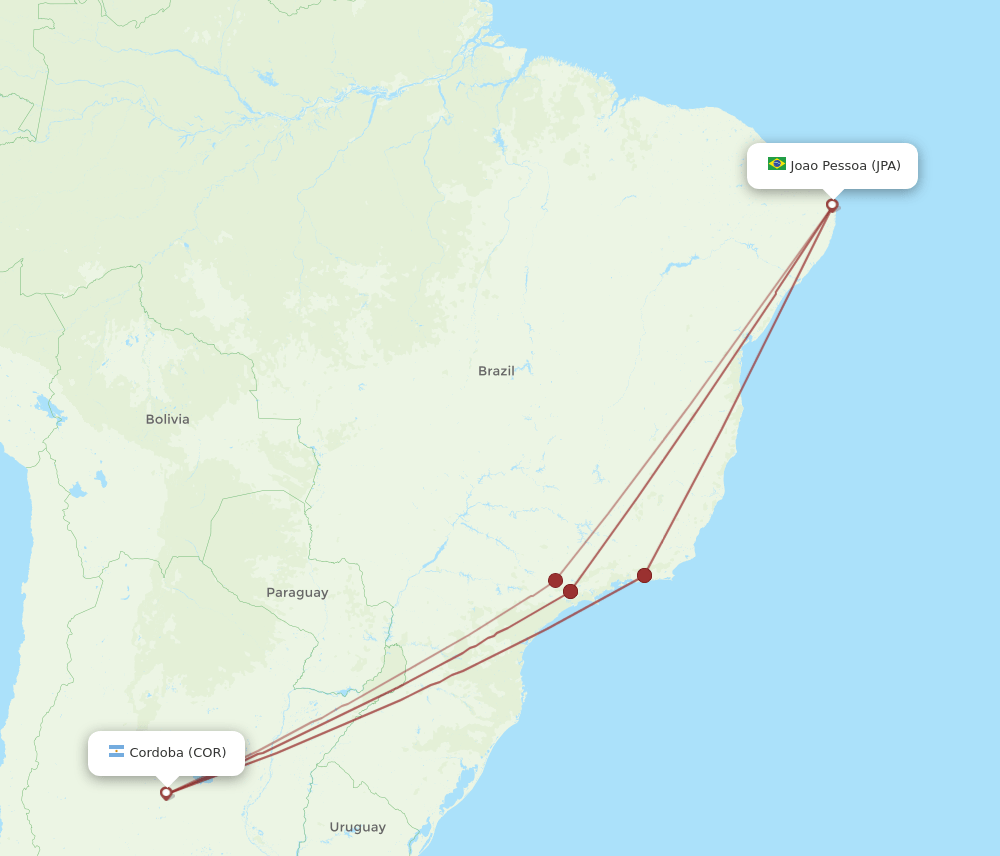JPA-COR flight routes