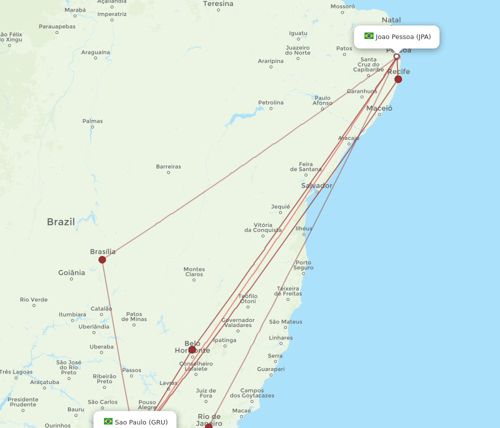 JPA-GRU flight routes