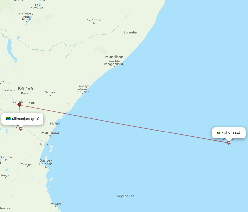 JRO-SEZ flight routes