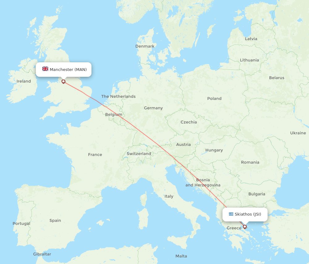 JSI-MAN flight routes