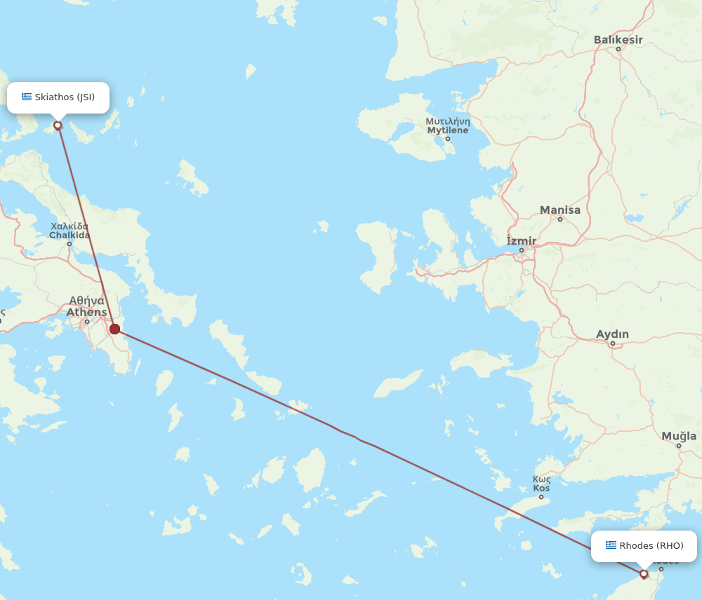 JSI-RHO flight routes