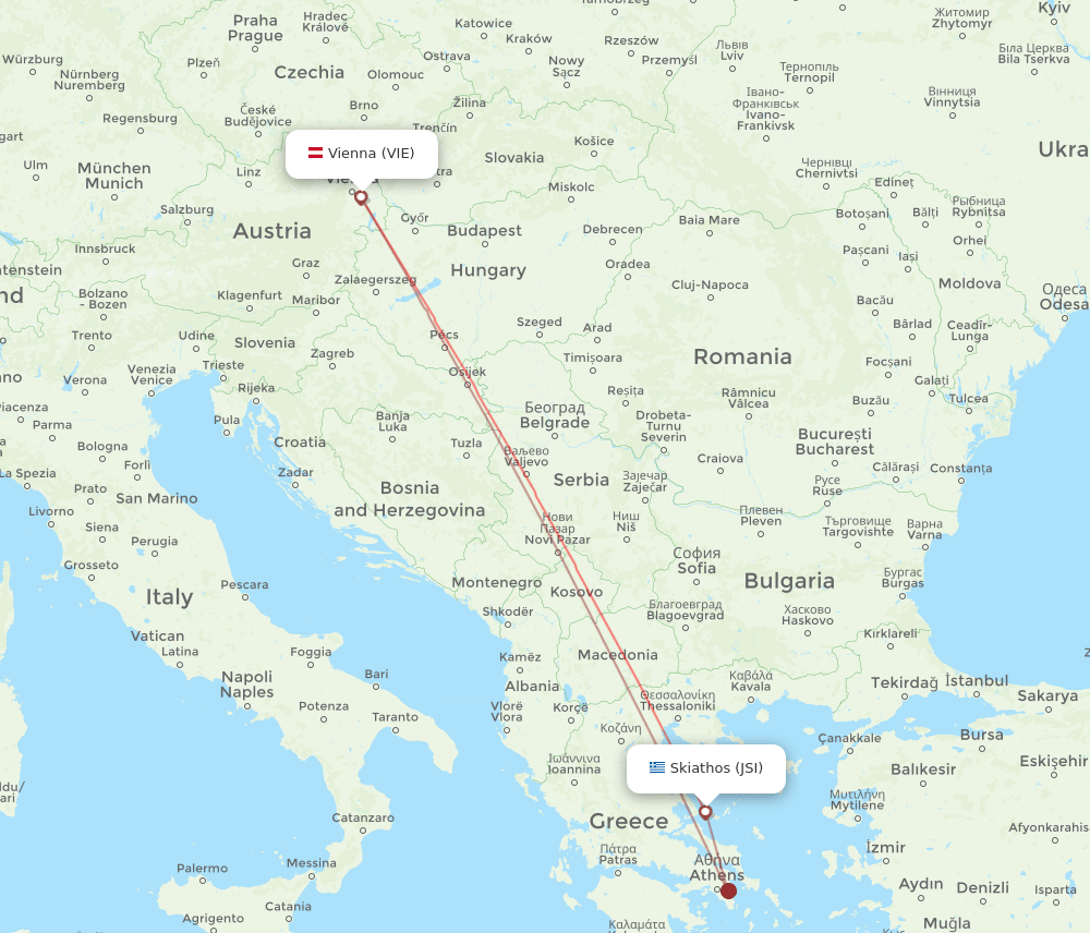 JSI-VIE flight routes