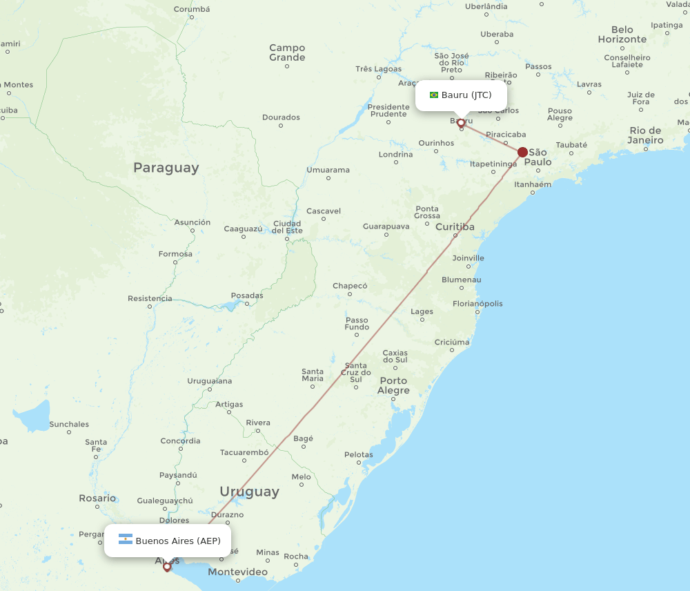 JTC-AEP flight routes