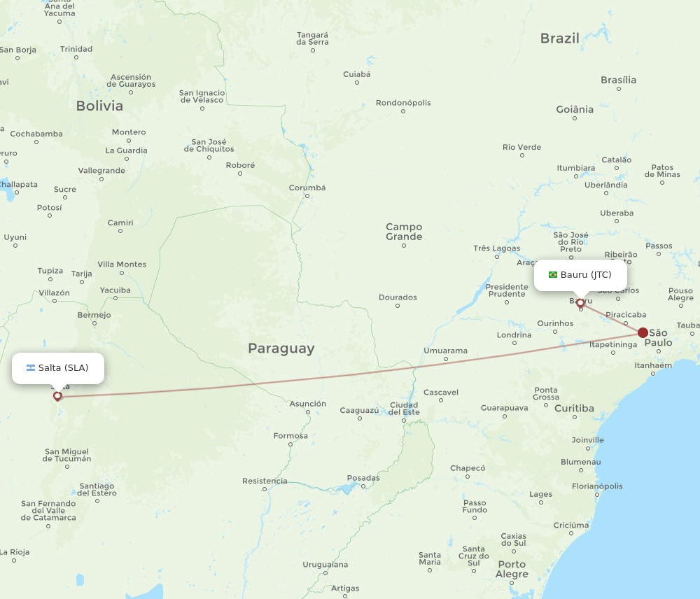 JTC-SLA flight routes