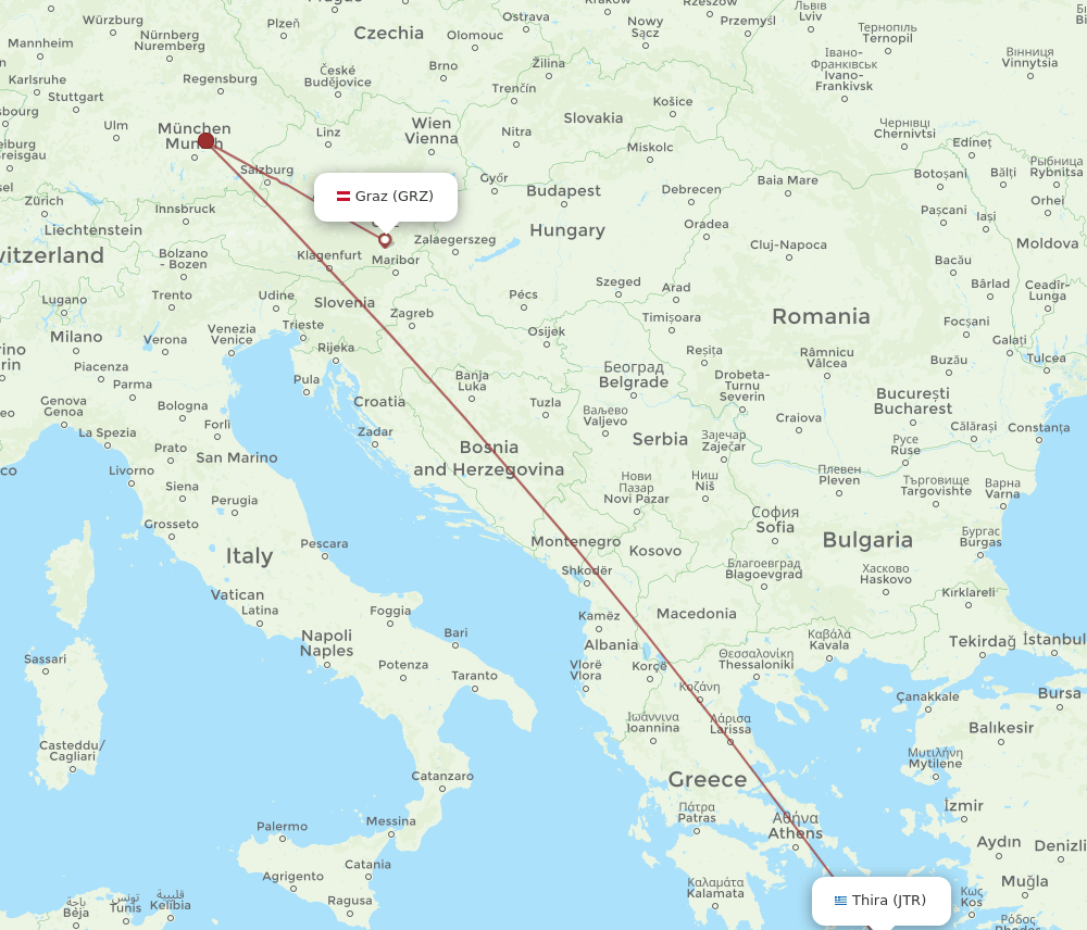 JTR-GRZ flight routes