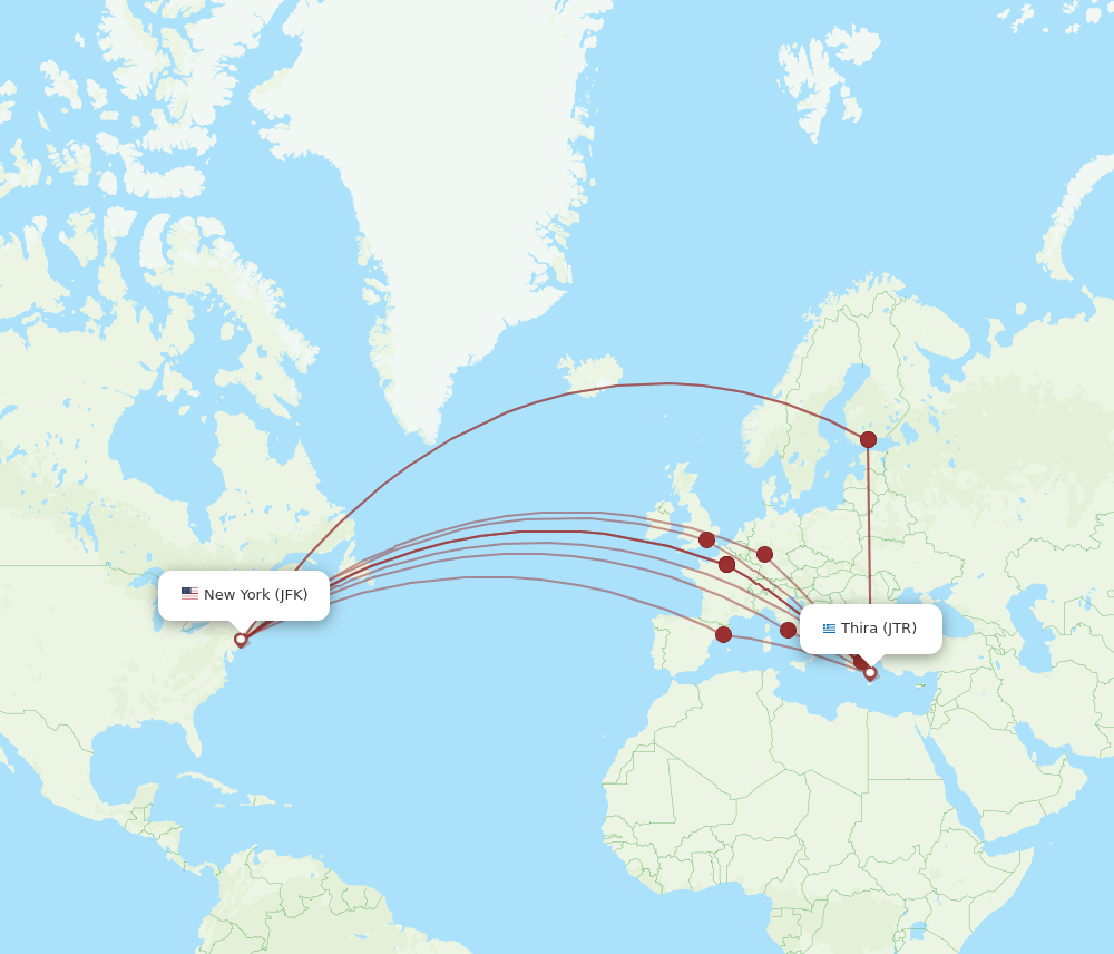JTR-JFK flight routes