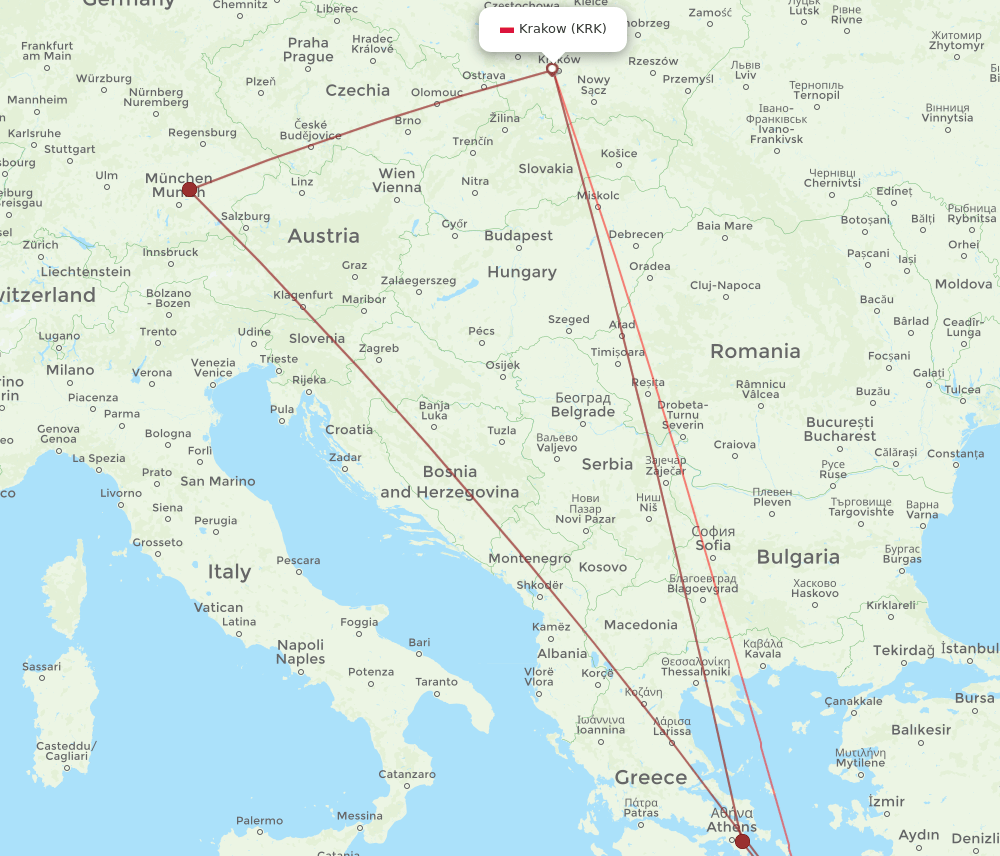 JTR-KRK flight routes
