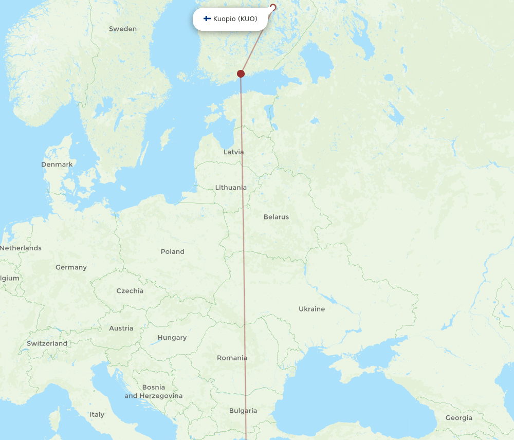 JTR to KUO flights and routes map