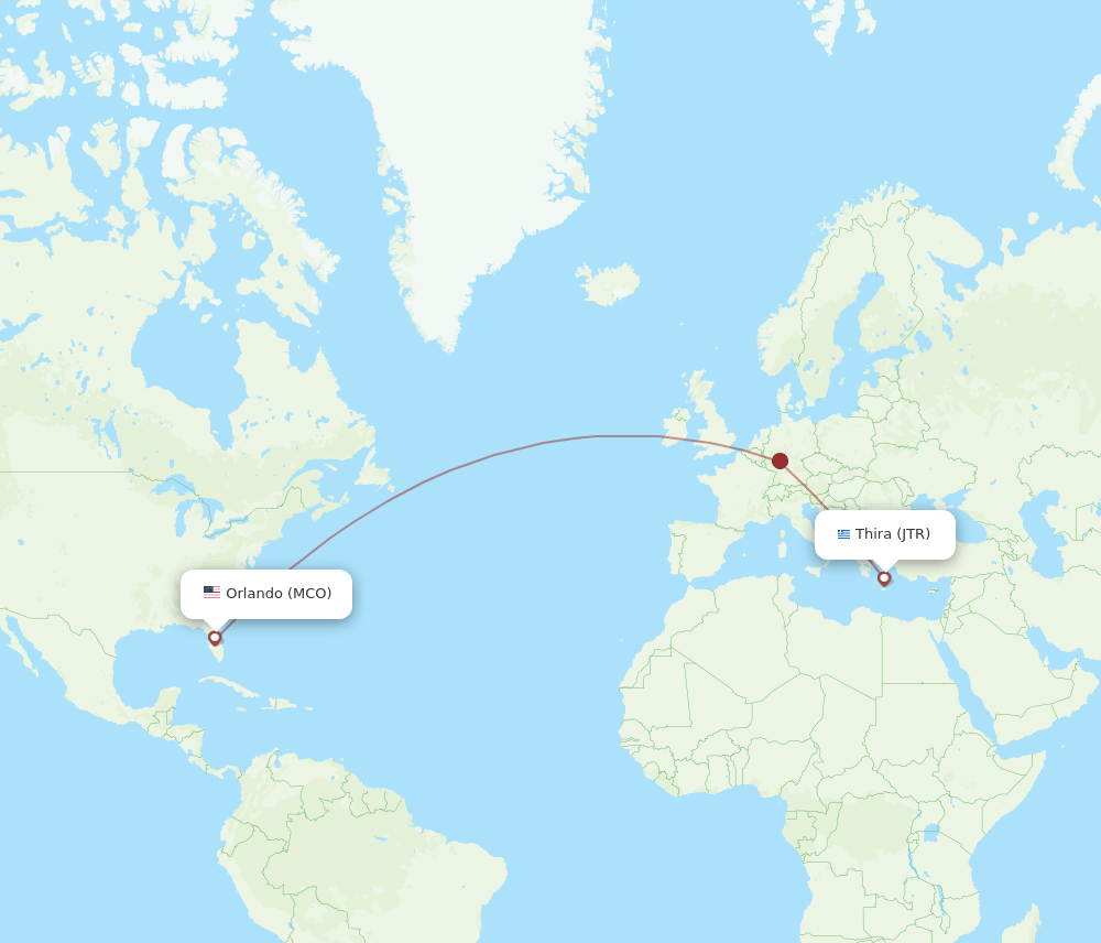 JTR to MCO flights and routes map
