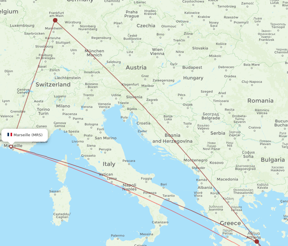 JTR to MRS flights and routes map