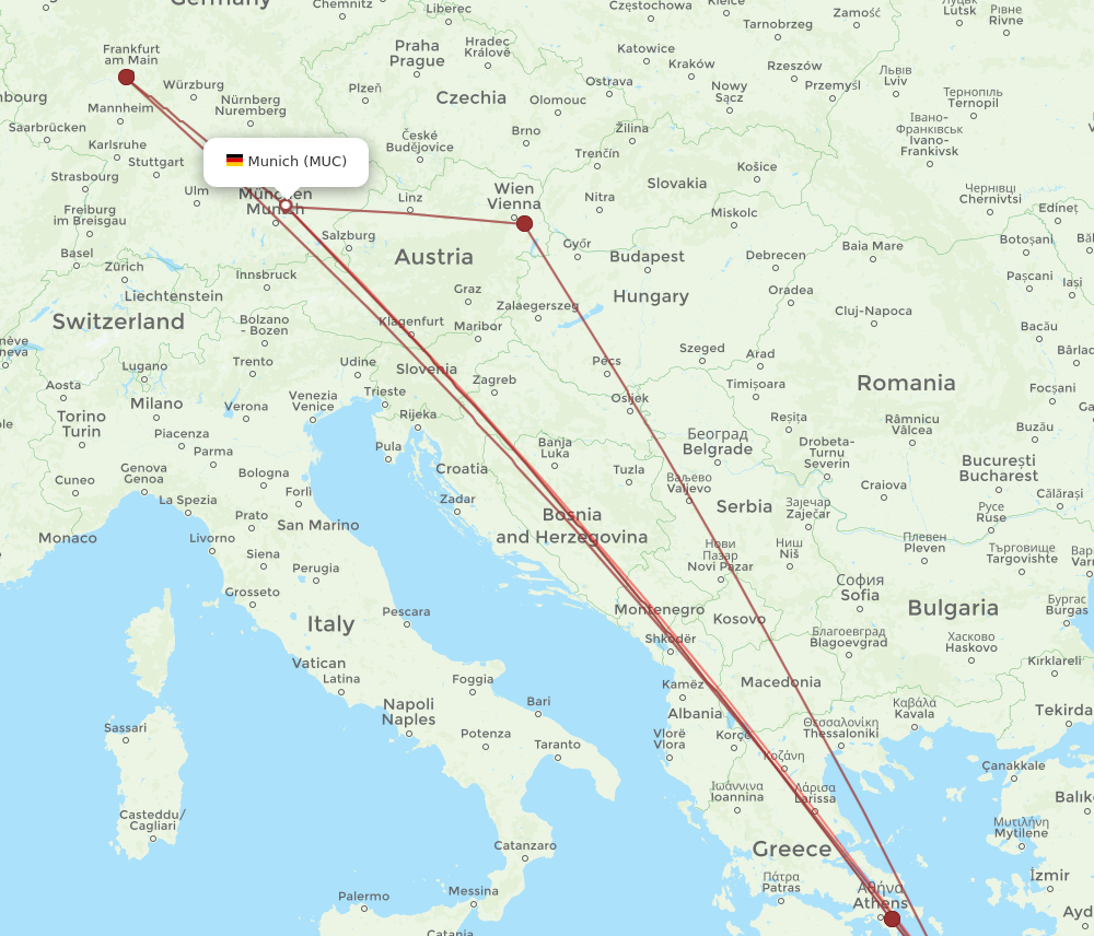 JTR to MUC flights and routes map