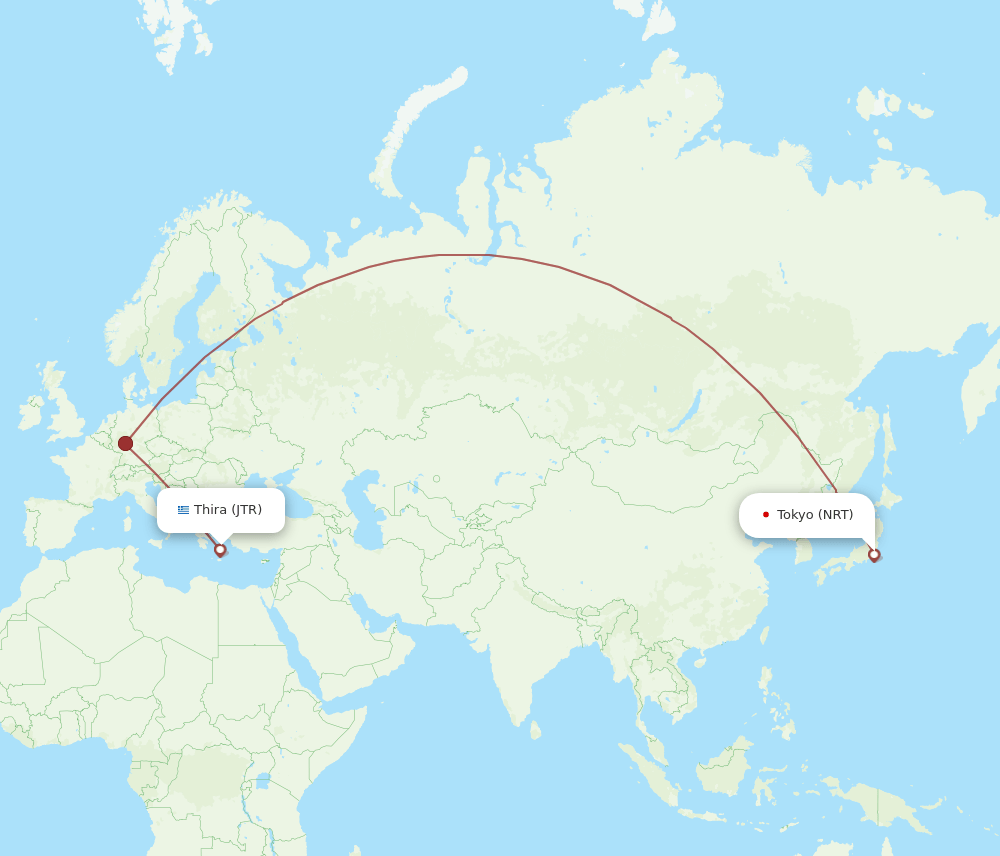 JTR-NRT flight routes
