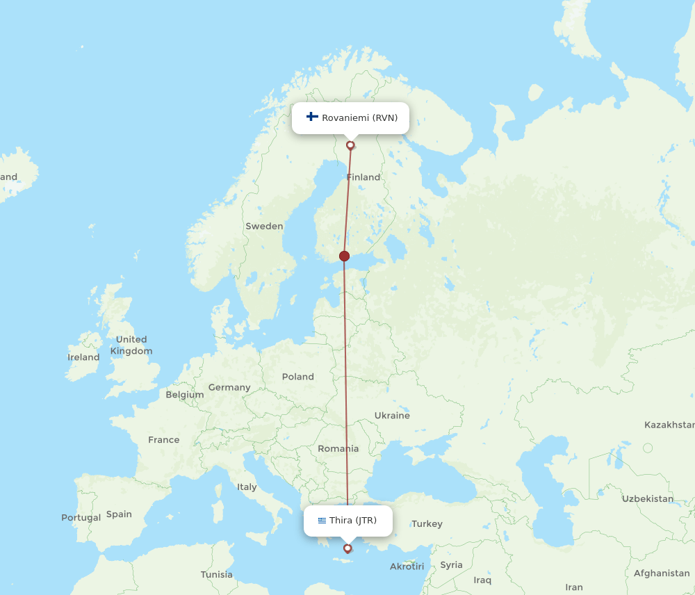 JTR-RVN flight routes