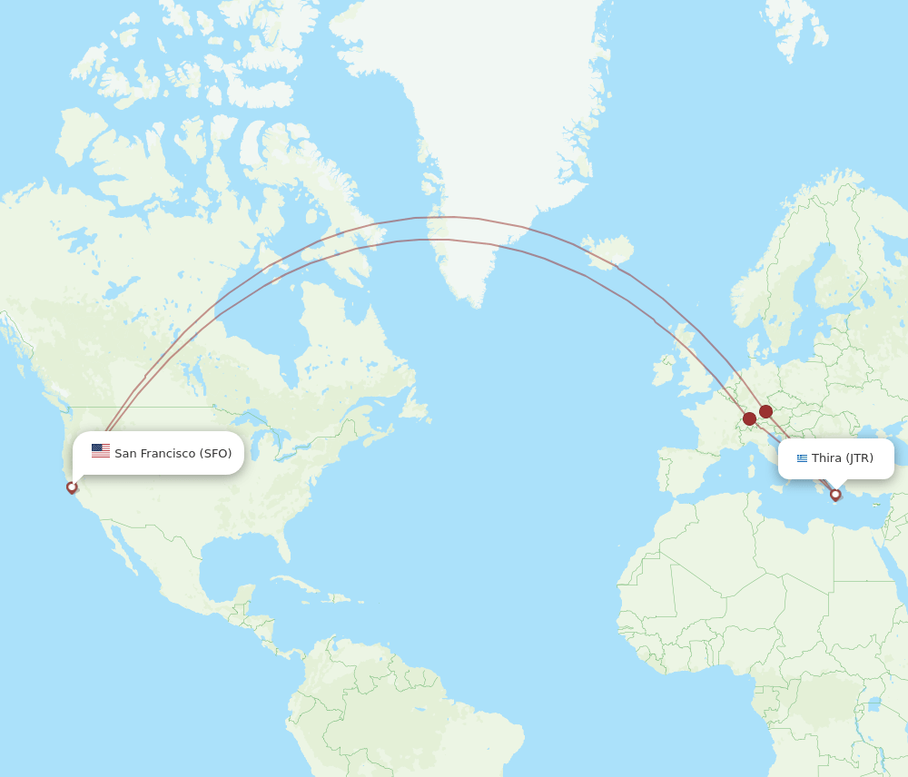 JTR-SFO flight routes