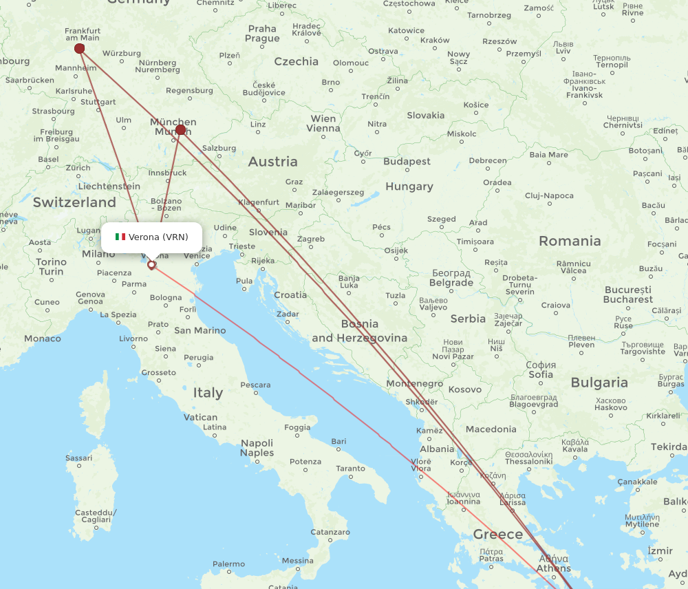 JTR to VRN flights and routes map