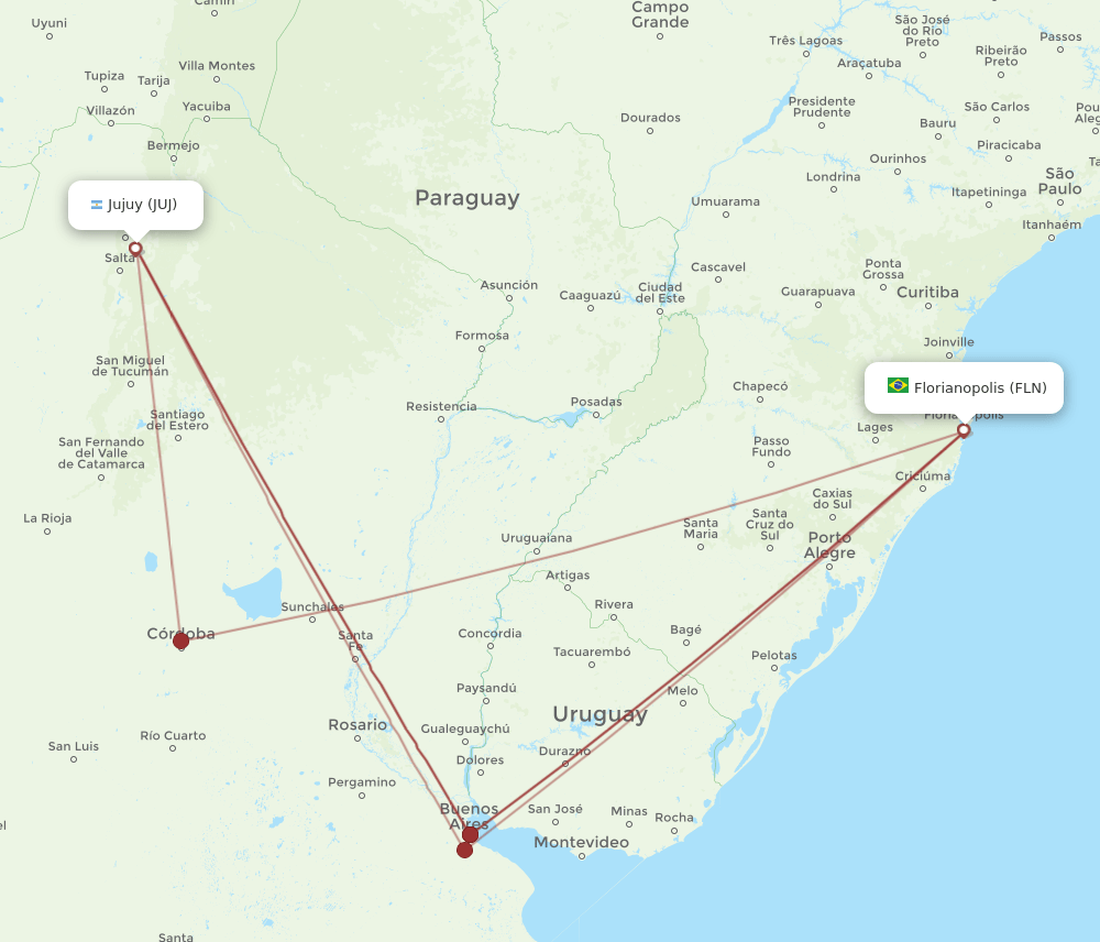 JUJ-FLN flight routes