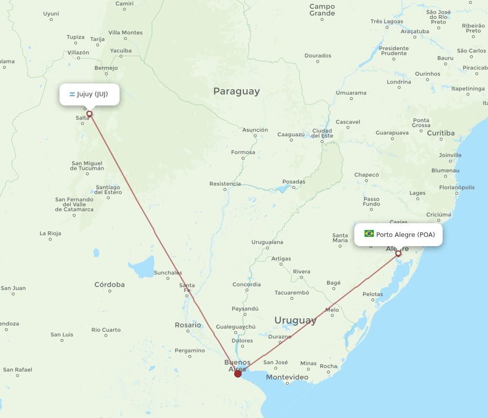 JUJ-POA flight routes