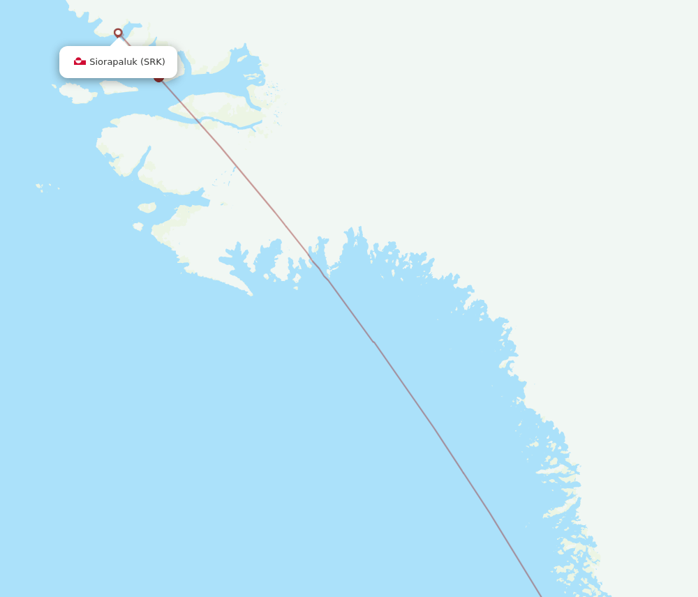 Upernavik - Siorapaluk route map and flight paths