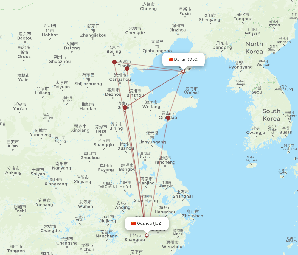 JUZ-DLC flight routes
