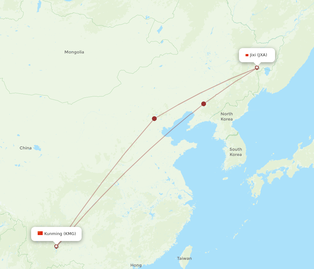 JXA-KMG flight routes