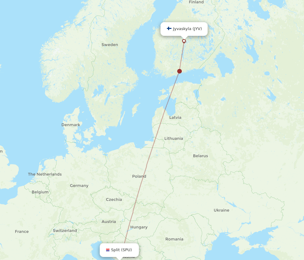 JYV-SPU flight routes