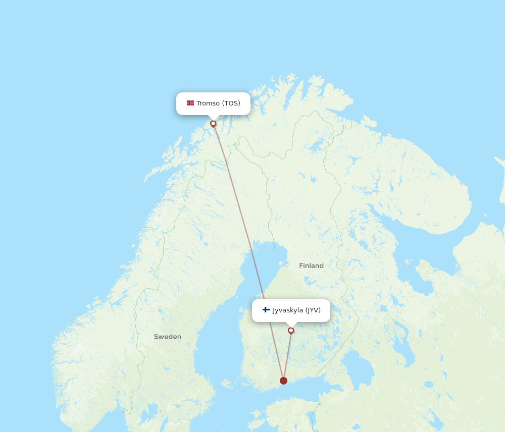JYV-TOS flight routes