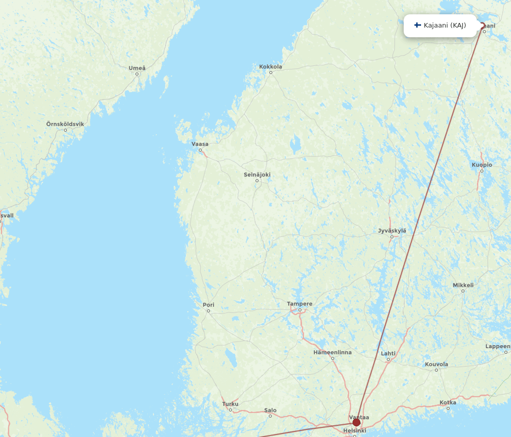 KAJ to ARN flights and routes map