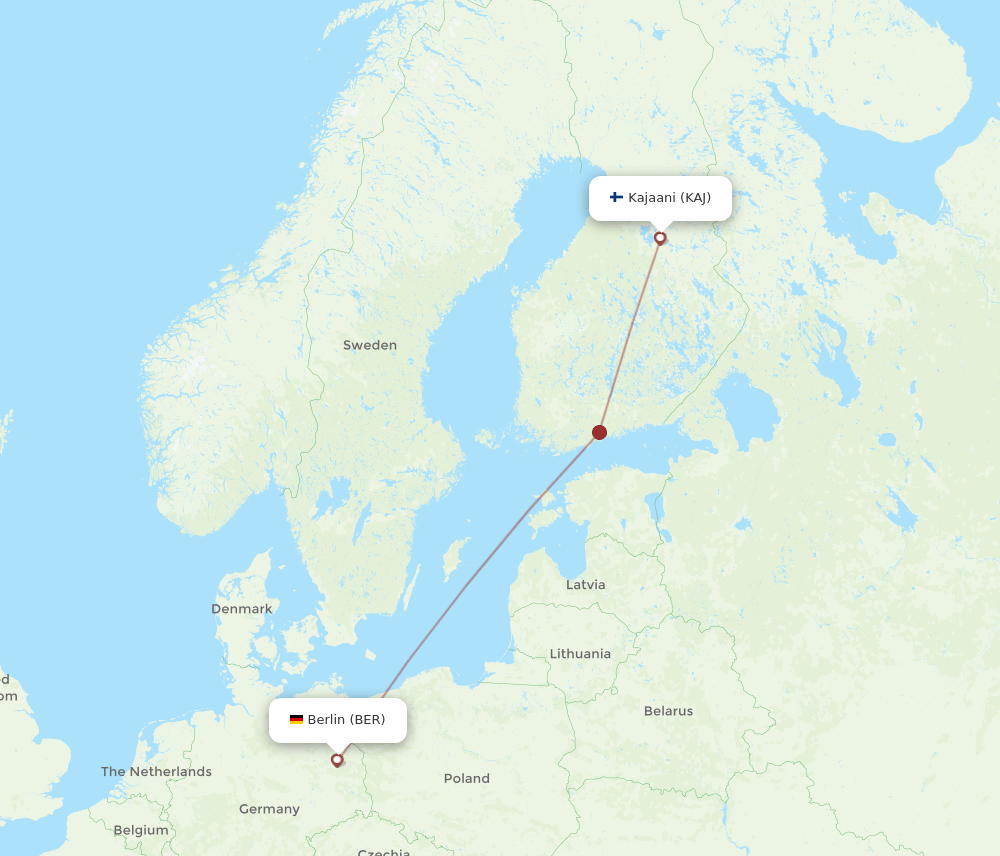 KAJ-BER flight routes