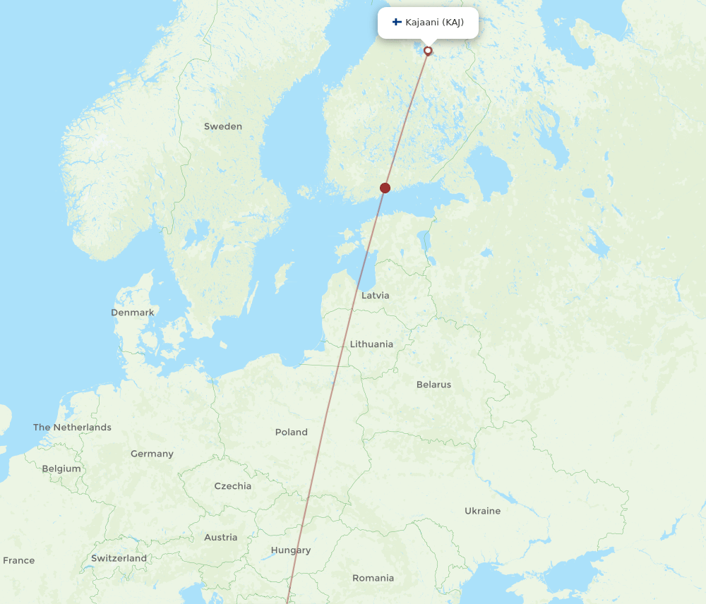 KAJ-DBV flight routes