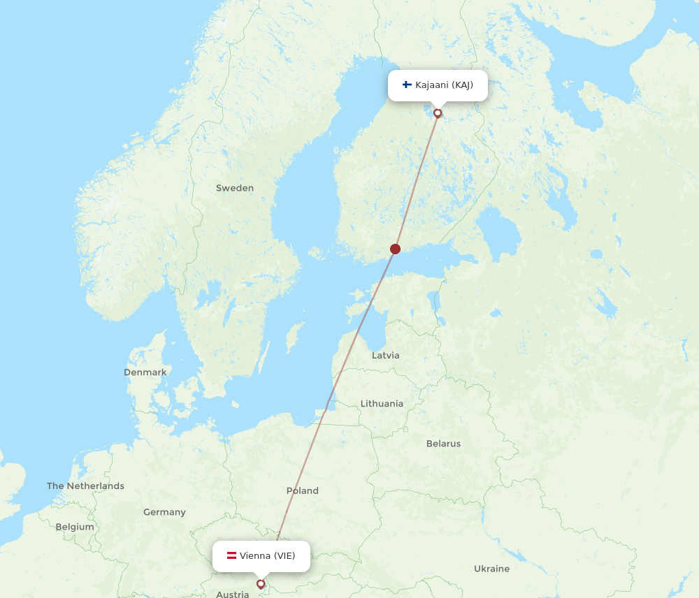 KAJ-VIE flight routes