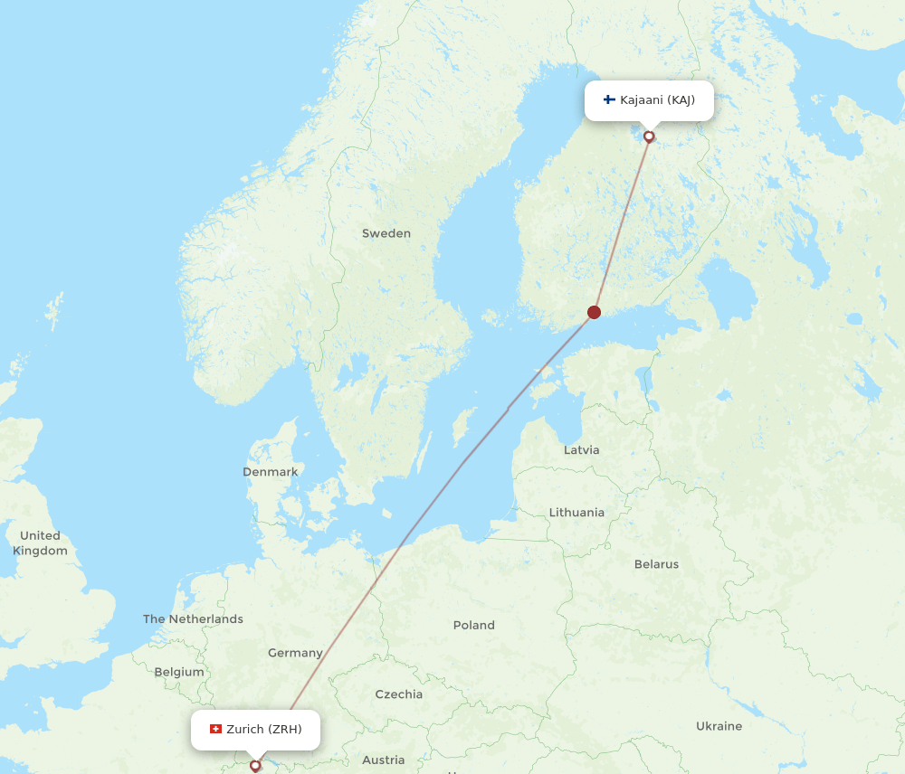 KAJ-ZRH flight routes
