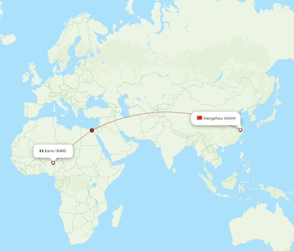 KAN-HGH flight routes
