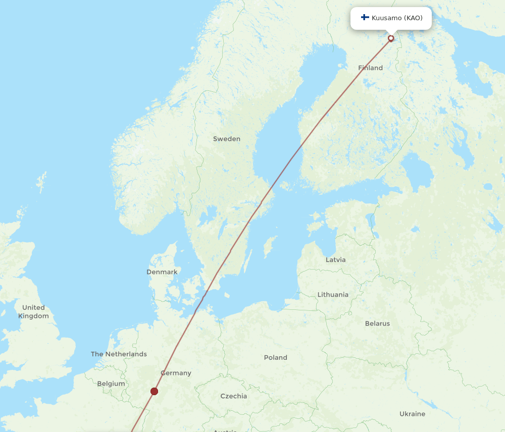 KAO-LYS flight routes