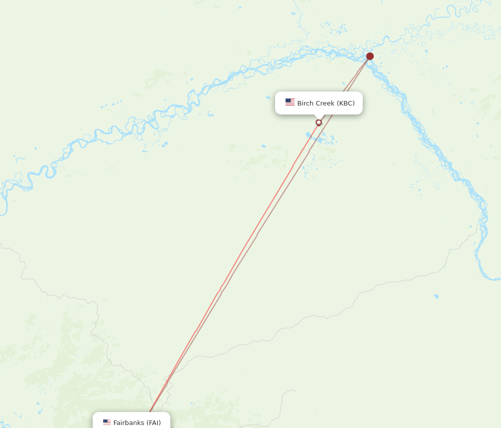 KBC to FAI flights and routes map