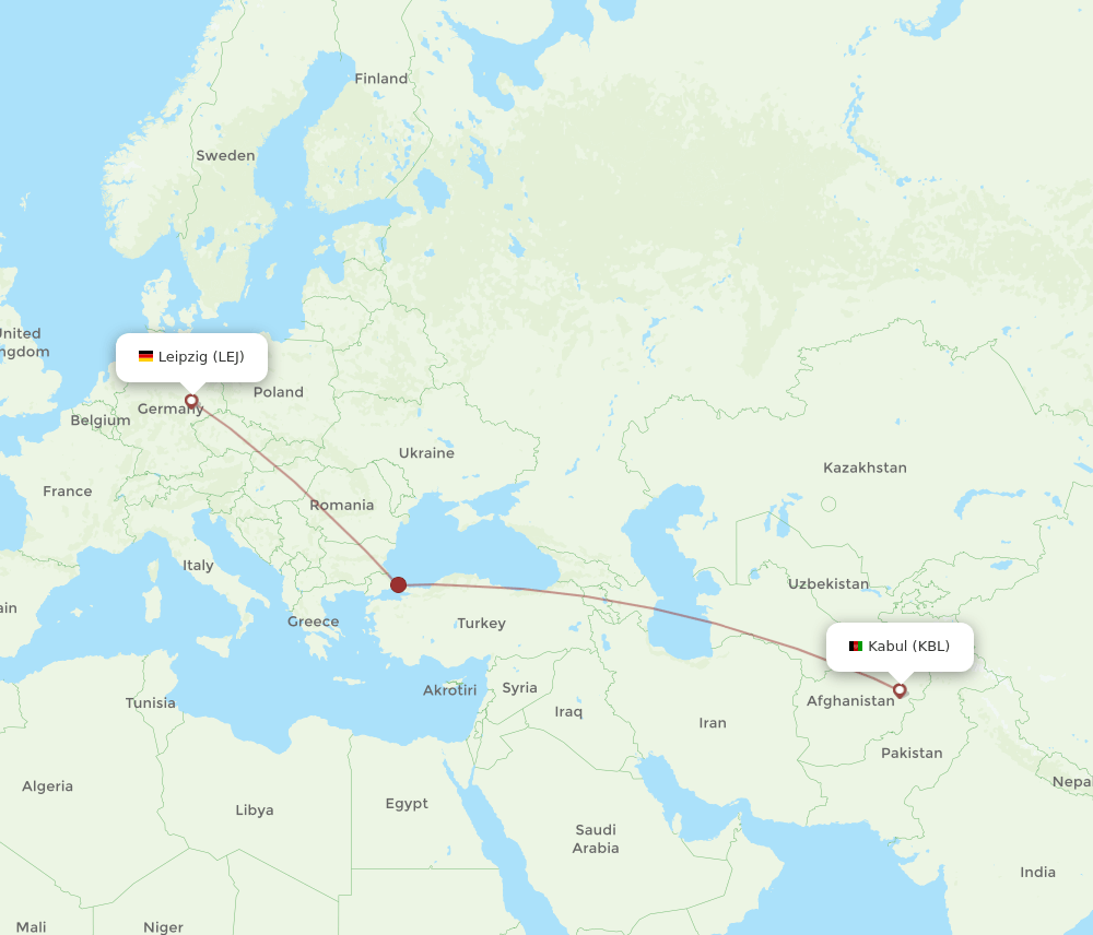 KBL-LEJ flight routes